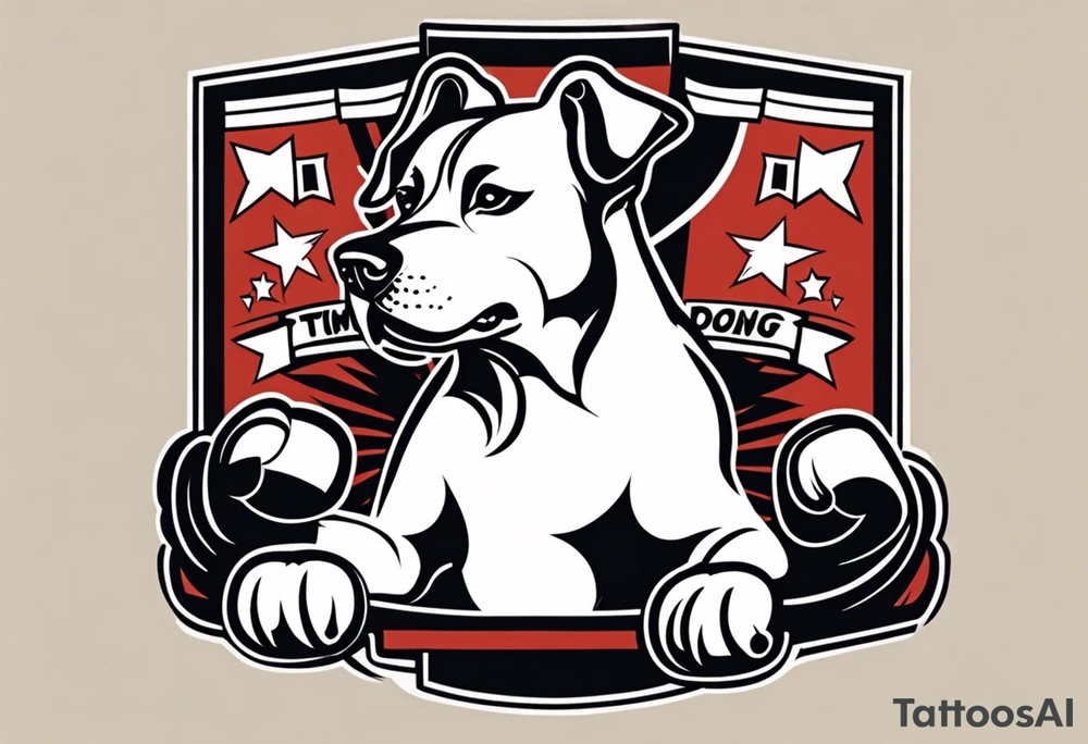Dog boxing coach tattoo idea