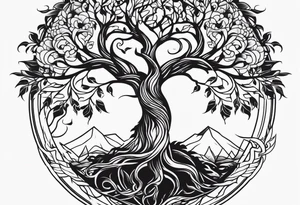 Tree of life phoenix tattoo idea