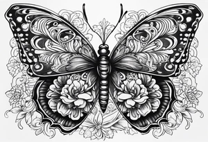 butterfly day of the dead tattoo idea