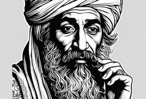 osama bin laden smoking cigarette tattoo idea