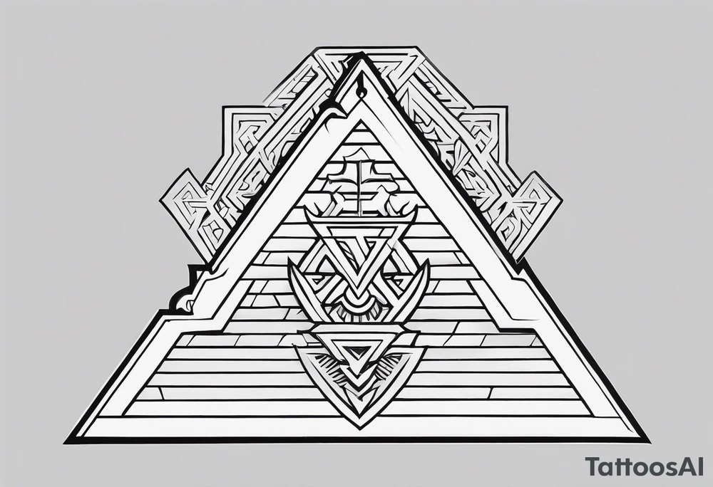 Valhalla  sword shield axe Valknut  stairs tattoo idea