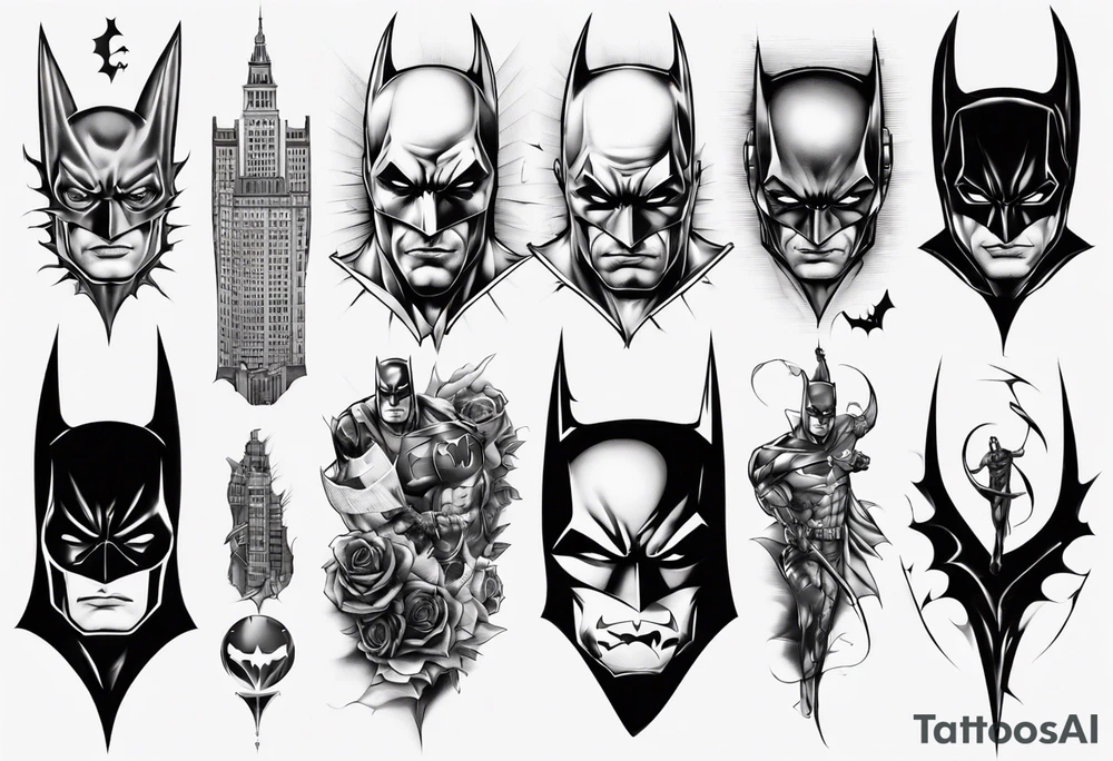 batman gotham sleeve tattoo idea
