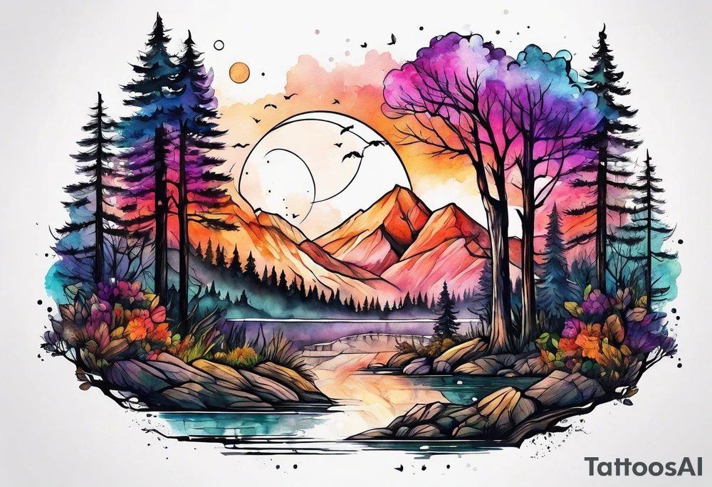 Woods nature tattoo idea