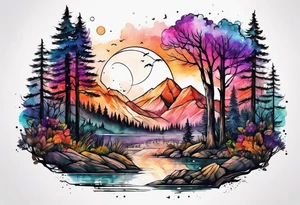 Woods nature tattoo idea