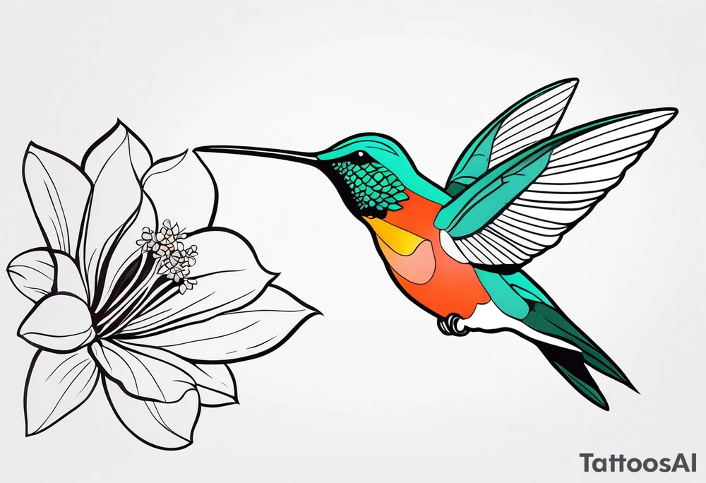 Humming bird and flower for placement on side boob tattoo idea Humming bird and flower for placement on side boob tattoo idea