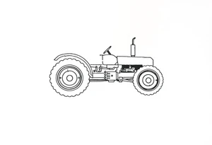 feminine tractor fine line tattoo idea