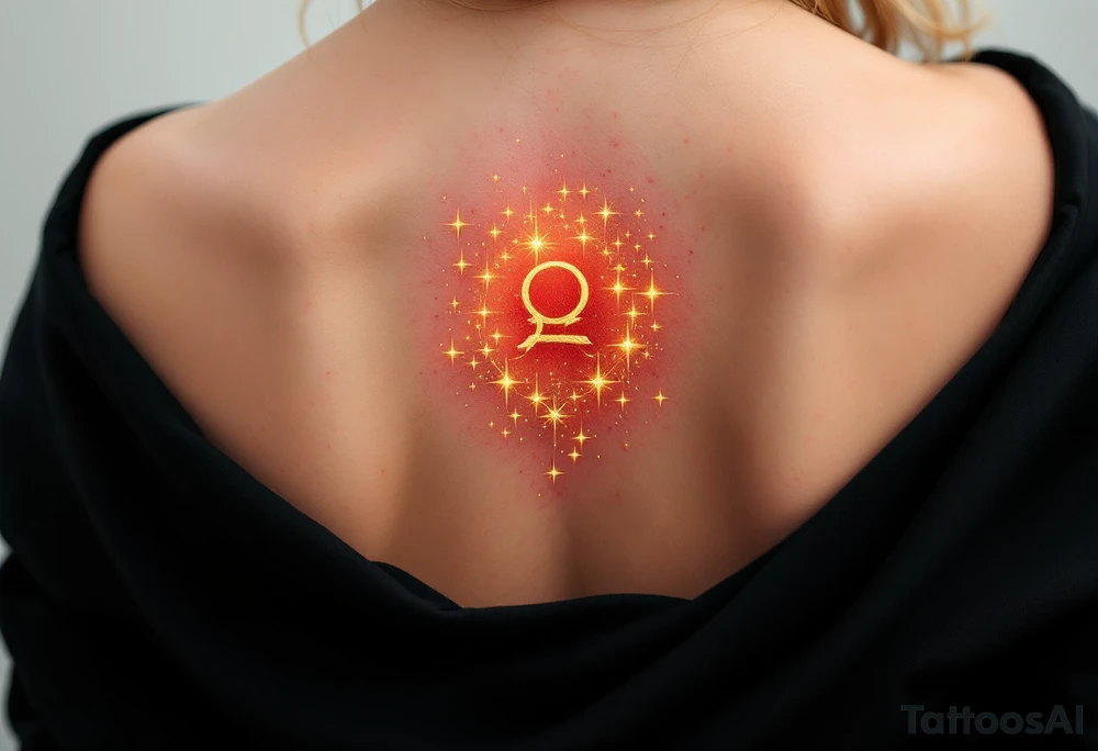 Golden stars form the shape of the astrological ♏ symbol in the heart of the fiery red Scorpius constellation. tattoo idea
