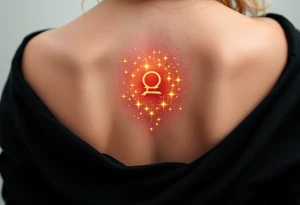 Golden stars form the shape of the astrological ♏ symbol in the heart of the fiery red Scorpius constellation. tattoo idea
