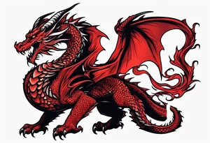 Long Red dragon tattoo idea