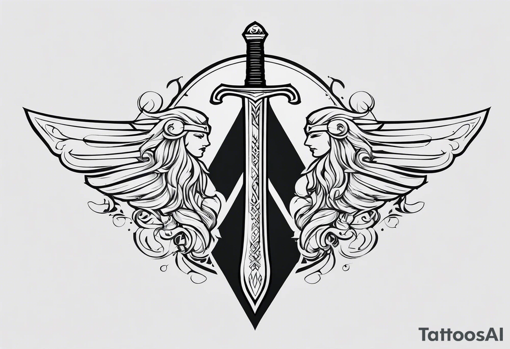 Valhalla sword tattoo idea