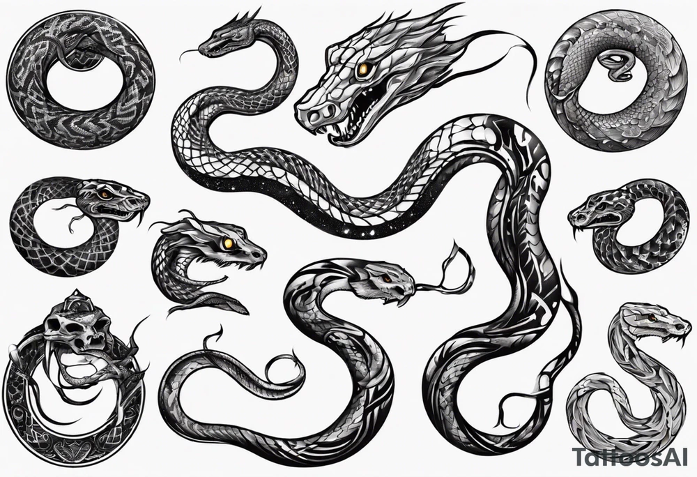 Mystical snake tattoo idea