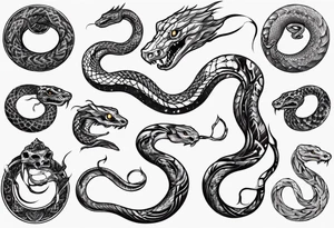 Mystical snake tattoo idea