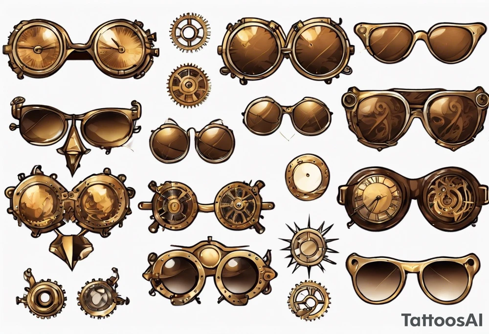 Steampunk
Anime
Gold
Brown
Sunglasses tattoo idea