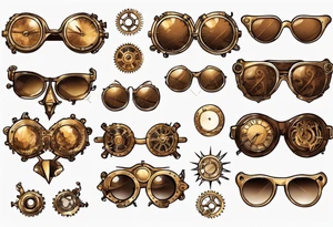 Steampunk
Anime
Gold
Brown
Sunglasses tattoo idea