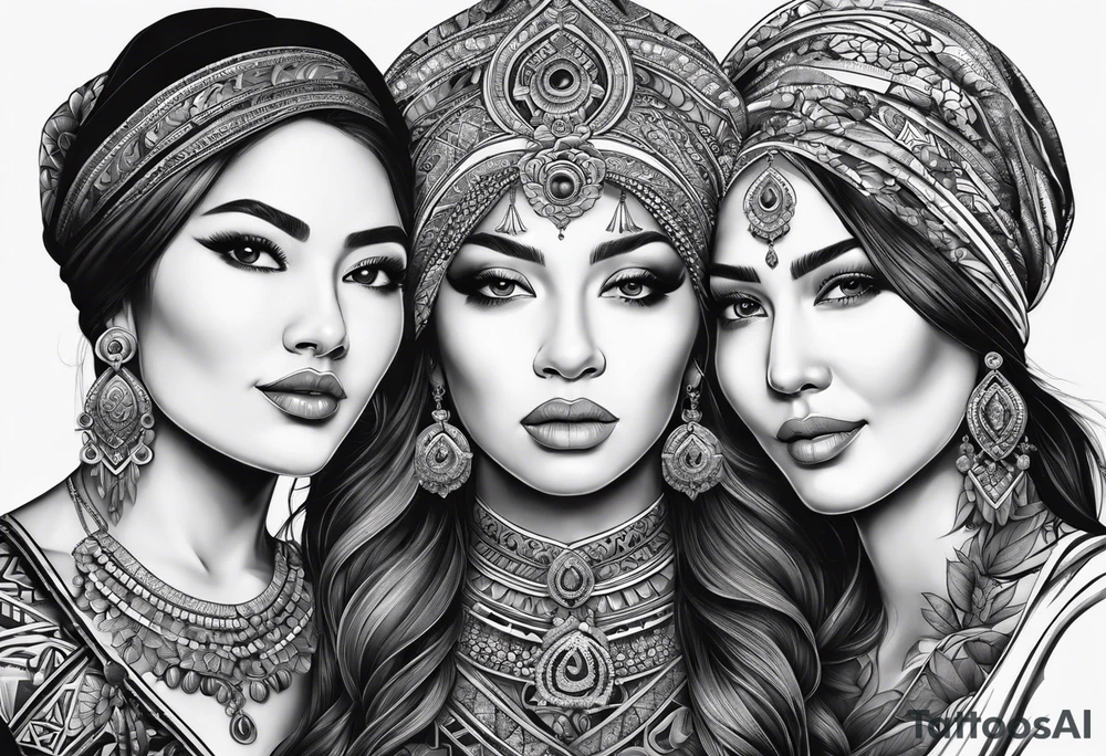 three person side by side. Daughter on the left, mother in the middle, grandmother on the right. tattoo idea