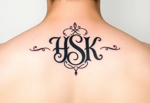 small simple tatto represnting family, put their intials intertwined in it: HSK, JSK, SMK, RAK tattoo idea