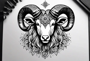 Aries zodiac with name Grace Elizabeth tattoo idea