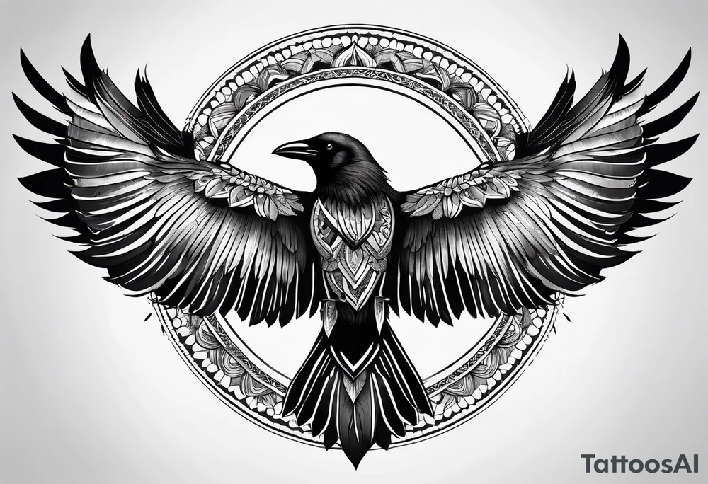 Crow mandala tattoo idea