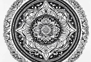 masculine mandala round tattoo idea