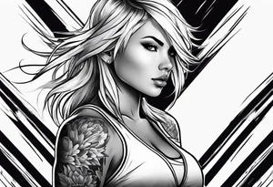 Blonde female martial artist tattoo idea
