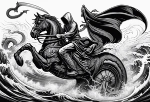 Grim reaper riding a kraken tattoo idea