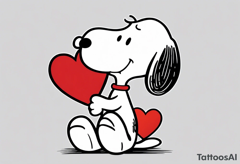 snoopy 2000s with a heart tattoo idea