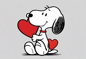 snoopy 2000s with a heart tattoo idea