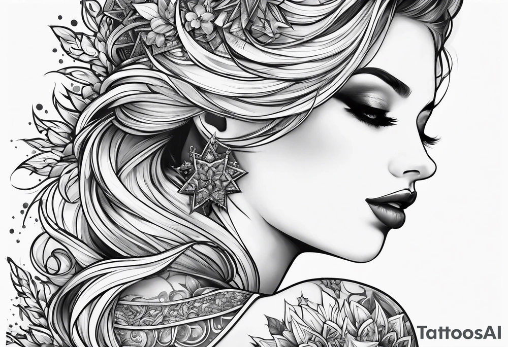 Stars cover up tattoo idea