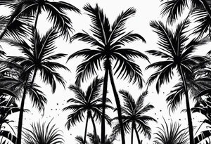 Palm tree arm sleeve tattoo idea