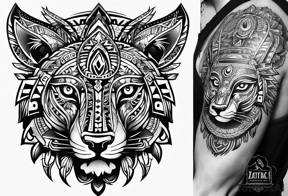 Aztec animal tattoo idea