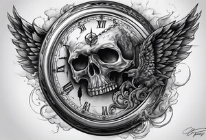 Angel of death, pocket watch, 1114, tornado, lightning tattoo idea