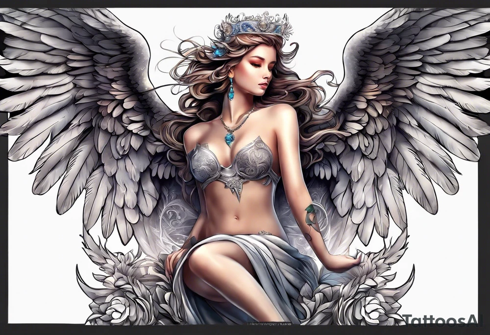 Angel murial heaven tattoo idea