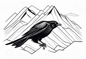 alpine chough flying tattoo idea