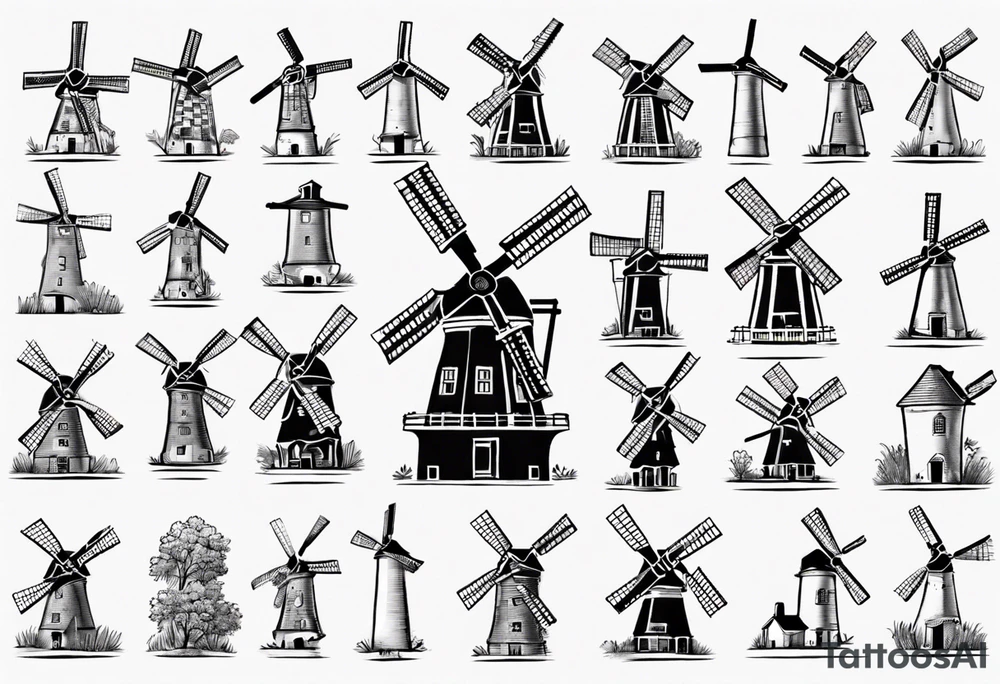 dutch windmill graph that is cute tattoo idea