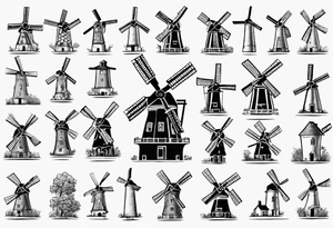 dutch windmill graph that is cute tattoo idea