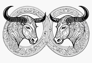 Gemini and taurus symbols intertwined tattoo idea