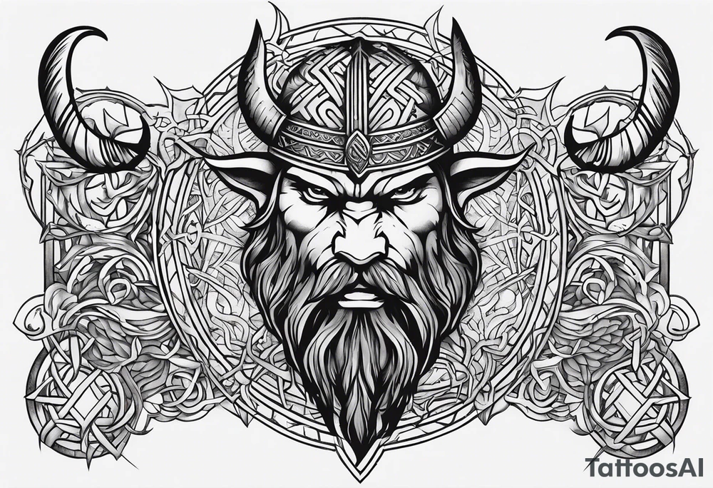 Make a viking shest tattoo dat cover the howl chest use the triple horns symbol and the web of wyrd symbol tattoo idea