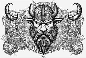 Make a viking shest tattoo dat cover the howl chest use the triple horns symbol and the web of wyrd symbol tattoo idea