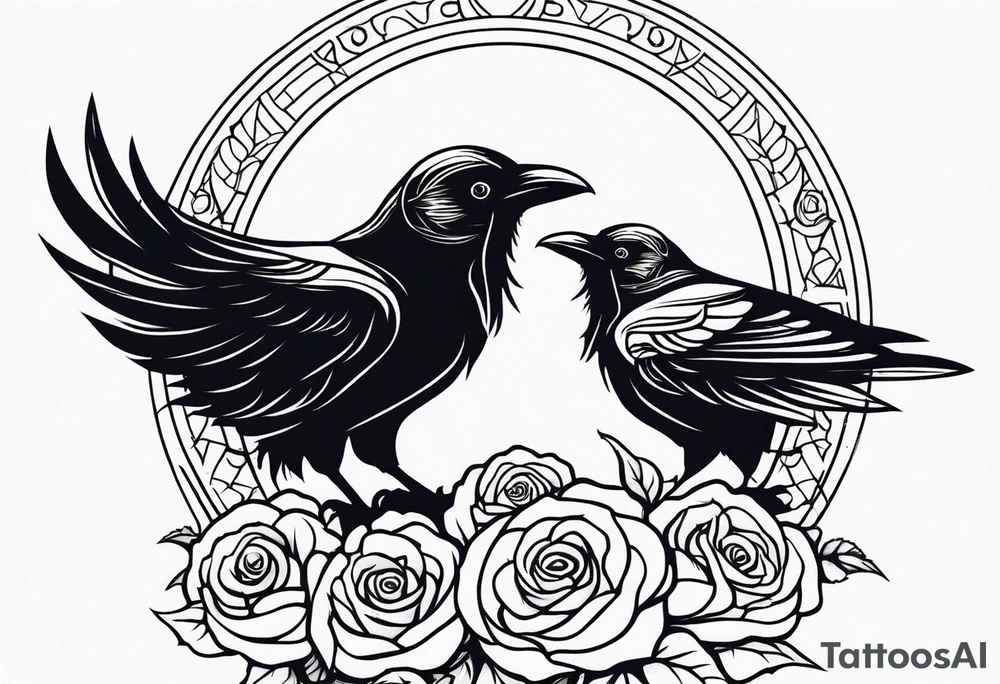 Raven , tribal , light , roses , doll , scary tattoo idea