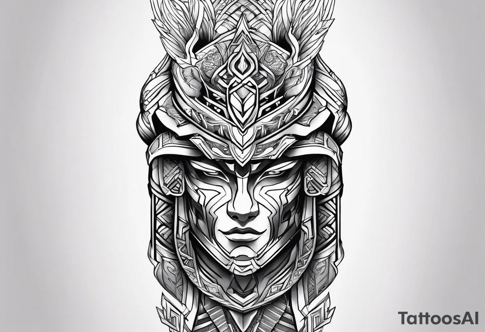 Shin armor men tattoo idea