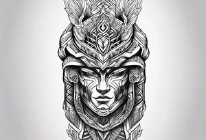 Shin armor men tattoo idea