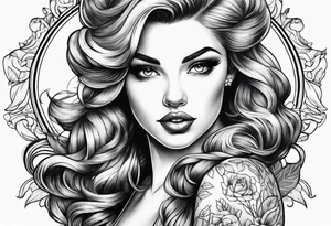 Gorgeous french pinup tattoo idea