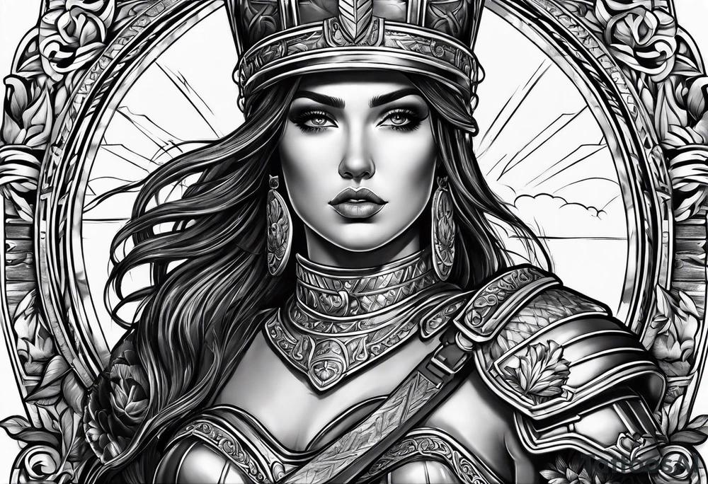 roman soldier lady tattoo idea