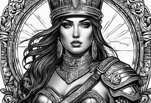 roman soldier lady tattoo idea