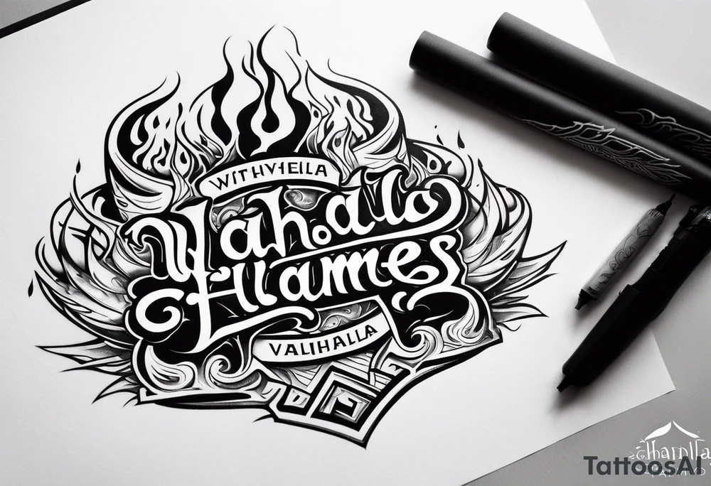 Valhalla flames tattoo idea