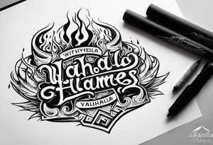 Valhalla flames tattoo idea