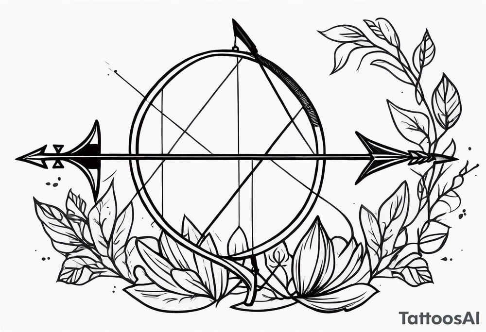bow and arrow only tattoo idea
