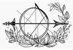 bow and arrow only tattoo idea