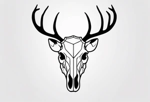 back tattoo of a front view reindeer  skull tattoo idea