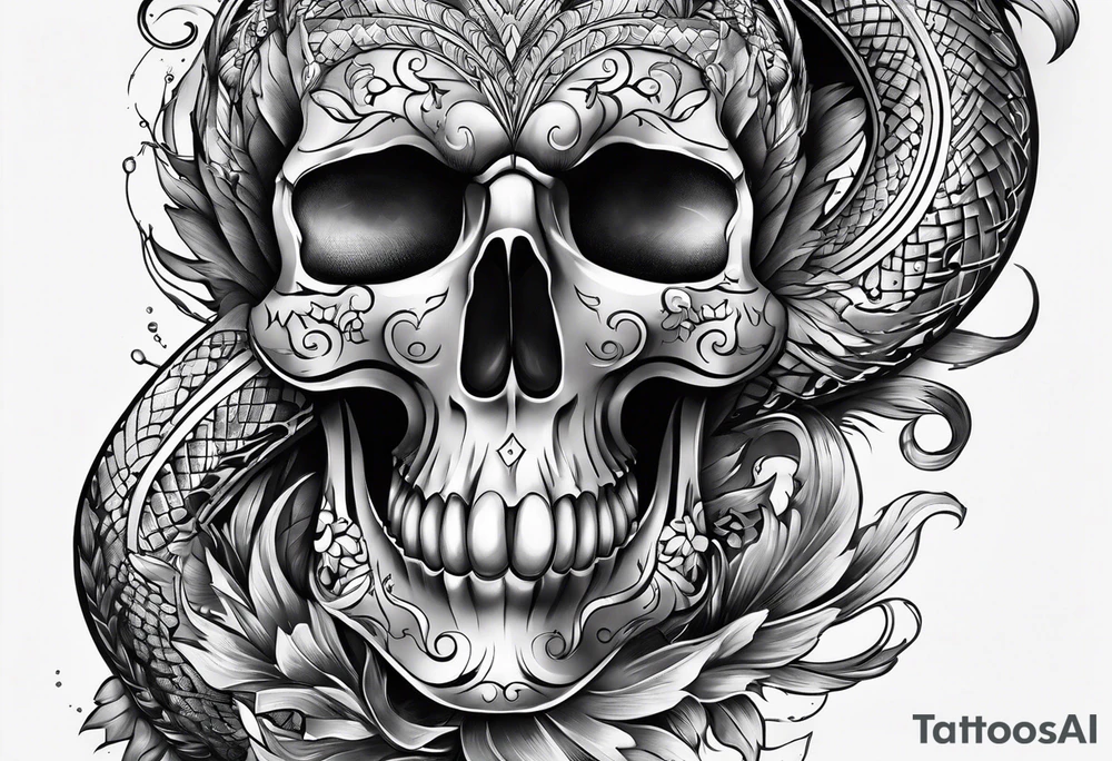 Schlange mit langen körper tattoo idea